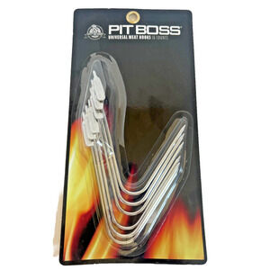 Pit Boss 6 Inch Universal Meat Hooks Easy to Clean Pack of 6 Nickel Plated 67346